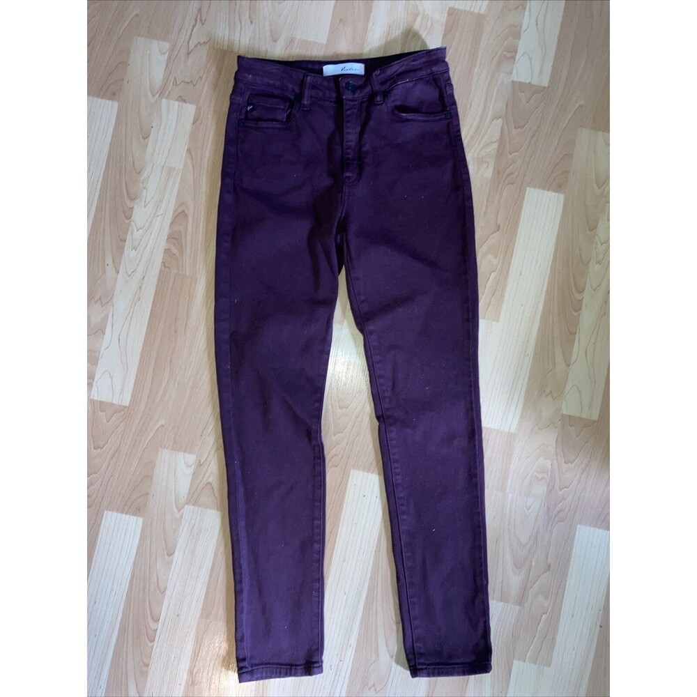 KanCan Jeans Womens 9/28 Burgundy Stretch Skinny Mid Rise KC7294BU